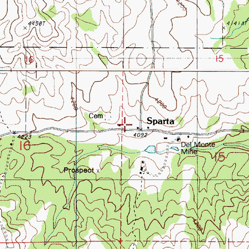 Topographic Map of Sparta Post Office (historical), OR