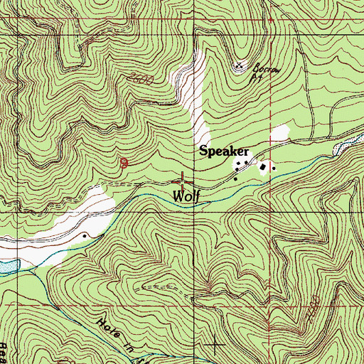 Topographic Map of Speaker Post Office (historical), OR
