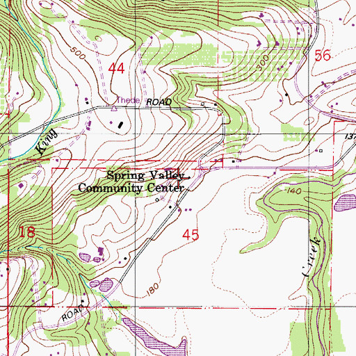 Topographic Map of Spring Valley Post Office (historical), OR