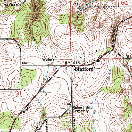 Topographic Map of Stafford Post Office (historical), OR