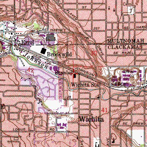 Topographic Map of Stanley Post Office (historical), OR