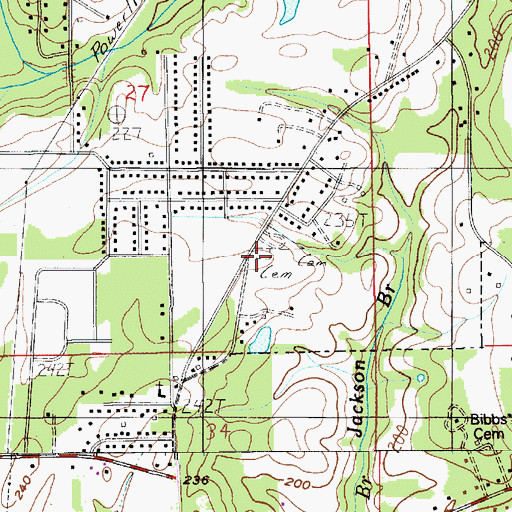 Topographic Map of Coosada Cemetery, AL