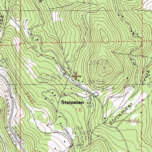 Topographic Map of Steinman Post Office (historical), OR