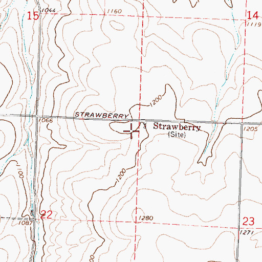 Topographic Map of Strawberry Post Office (historical), OR