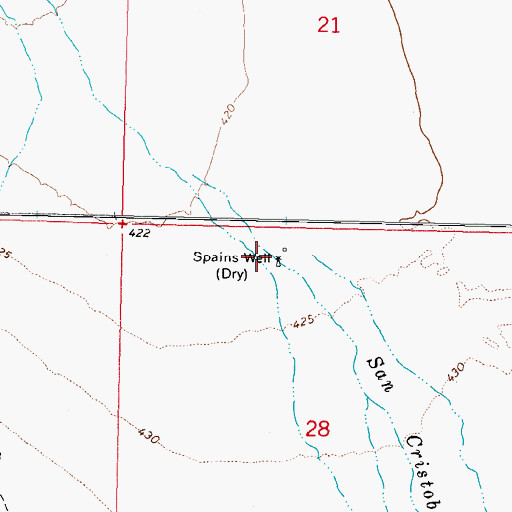 Topographic Map of Spains Well, AZ