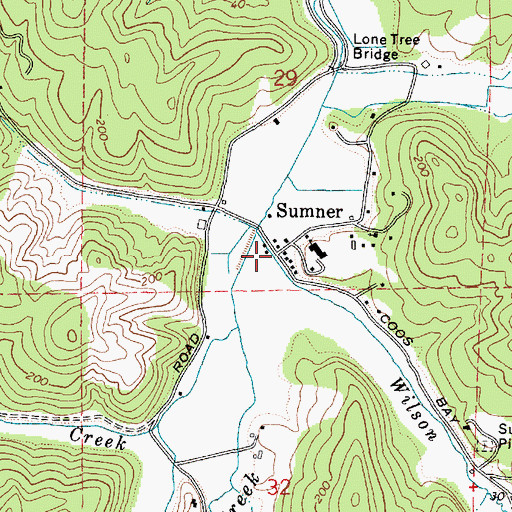 Topographic Map of Sumner Post Office (historical), OR