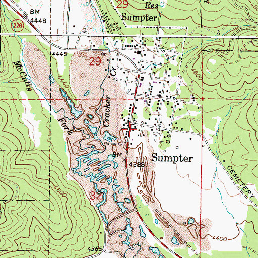 Topographic Map of Sumpter Post Office, OR