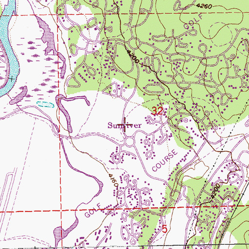 Topographic Map of Sunriver Post Office, OR