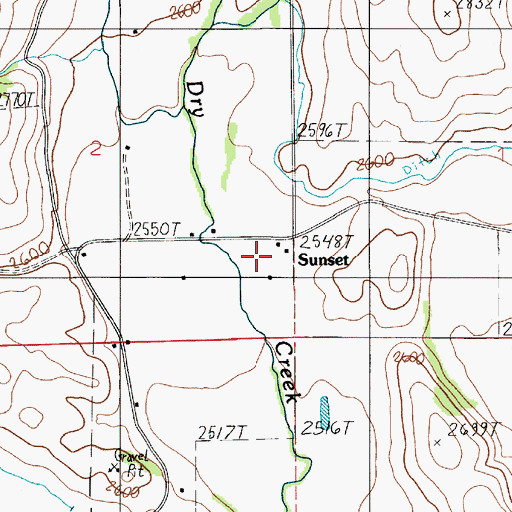 Topographic Map of Sunset Post Office (historical), OR