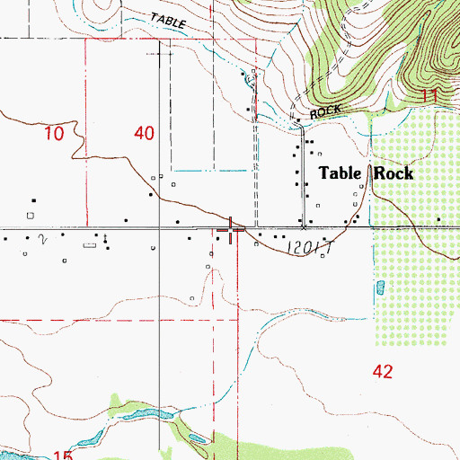 Topographic Map of Table Rock Post Office (historical), OR