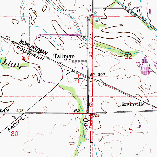 Topographic Map of Tallman Post Office (historical), OR