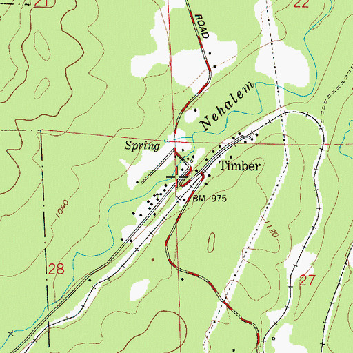 Topographic Map of Timber Post Office, OR