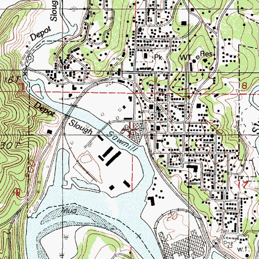 Topographic Map of Toledo Post Office, OR