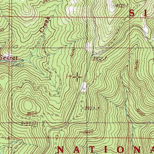 Topographic Map of Trask Post Office (historical), OR