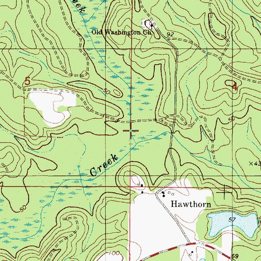 Topographic Map of Copeland Creek, AL
