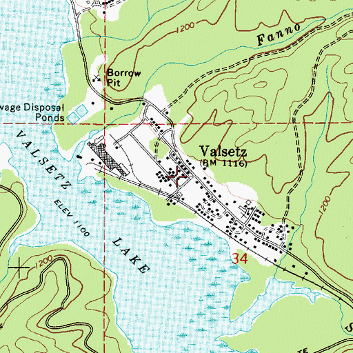 Topographic Map of Valsetz Post Office (historical), OR
