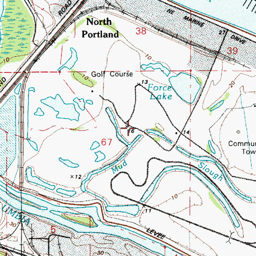 Topographic Map of Vanport City Post Office (historical), OR
