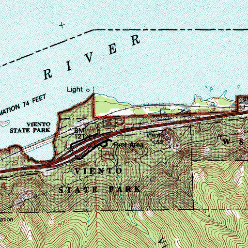 Topographic Map of Viento Post Office (historical), OR