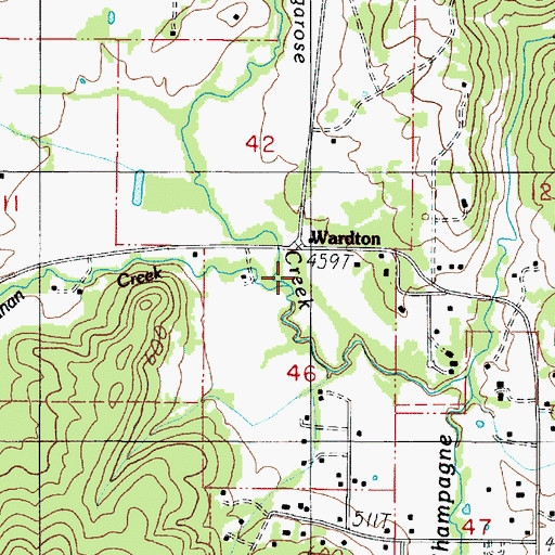 Topographic Map of Wardton Post Office (historical), OR