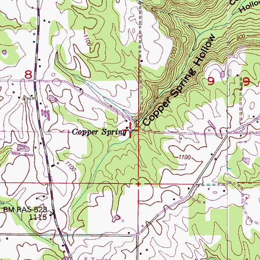 Topographic Map of Copper Spring, AL