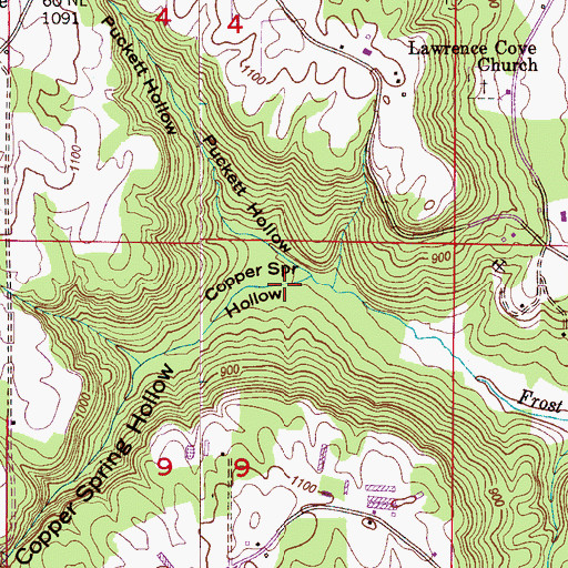 Topographic Map of Copper Spring Hollow, AL