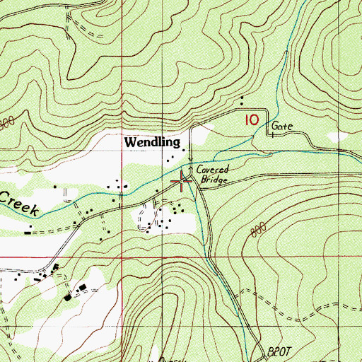 Topographic Map of Wendling Post Office (historical), OR