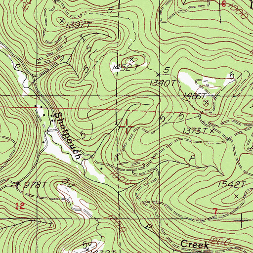 Topographic Map of Wesley Post Office (historical), OR