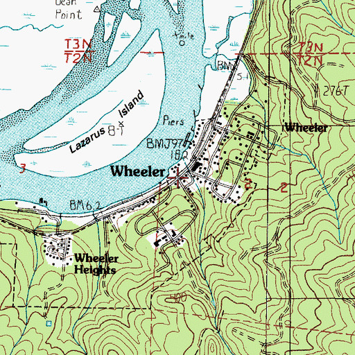 Topographic Map of Wheeler Post Office, OR