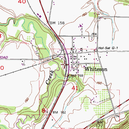 Topographic Map of Whiteson Post Office (historical), OR