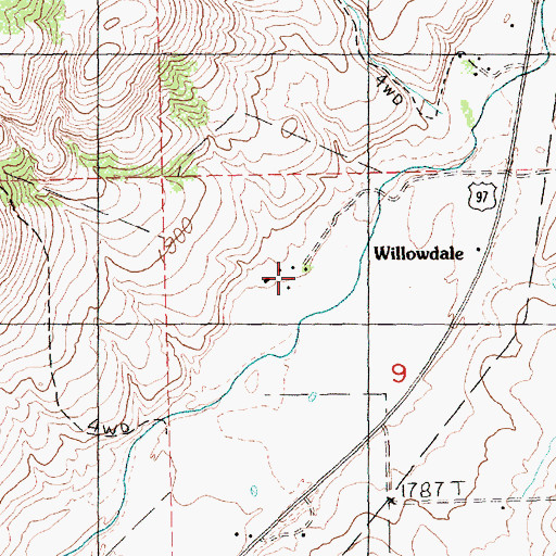 Topographic Map of Willowdale Post Office (historical), OR