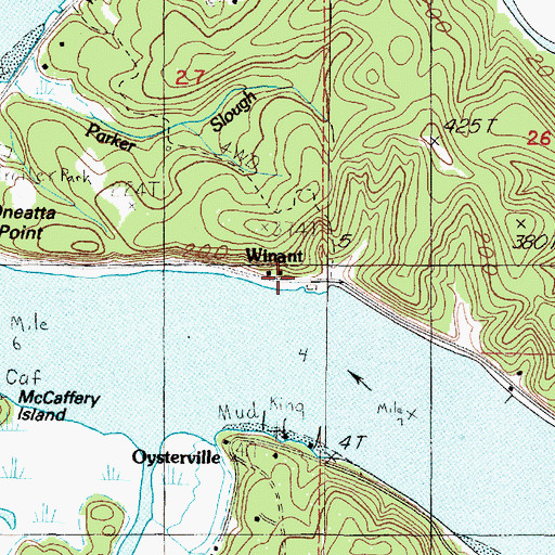 Topographic Map of Winant Post Office (historical), OR