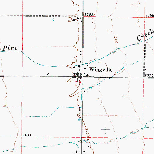 Topographic Map of Wingville Post Office (historical), OR