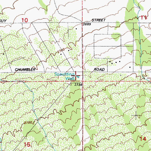 Topographic Map of Spaulding Well, AZ