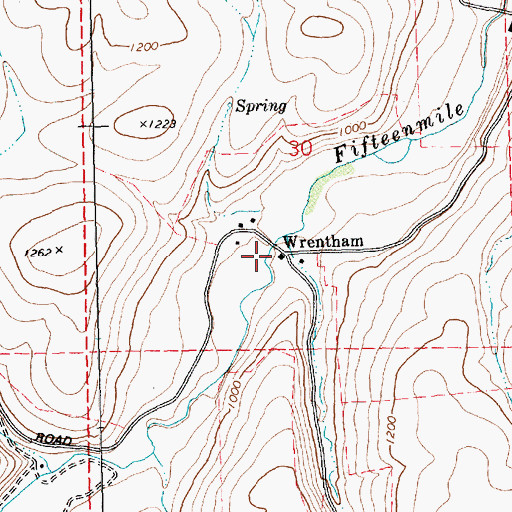 Topographic Map of Wrentham Post Office (historical), OR