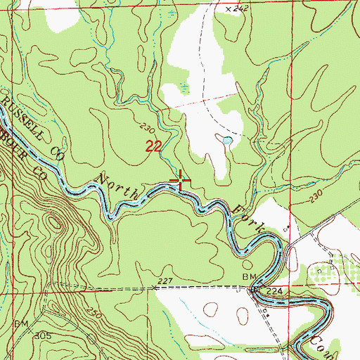 Topographic Map of Corbett Creek, AL