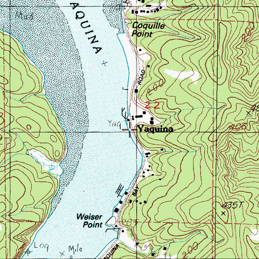 Topographic Map of Yaquina Post Office (historical), OR