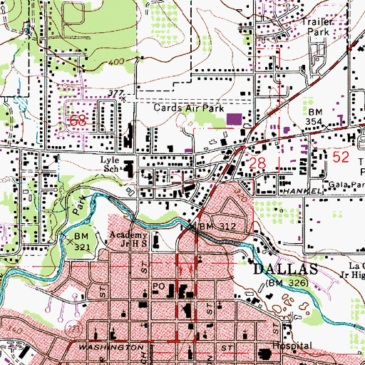 Topographic Map of Thurston (historical), OR