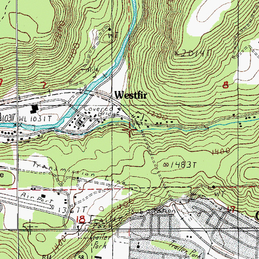Topographic Map of Tunnel (historical), OR
