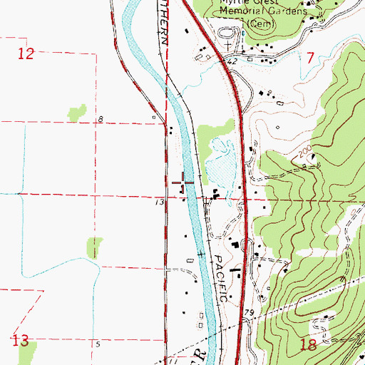 Topographic Map of A B Crossing (historical), OR