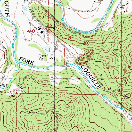 Topographic Map of Amifer (historical), OR