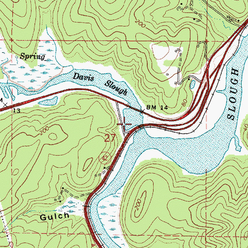 Topographic Map of Davis Slough (historical), OR