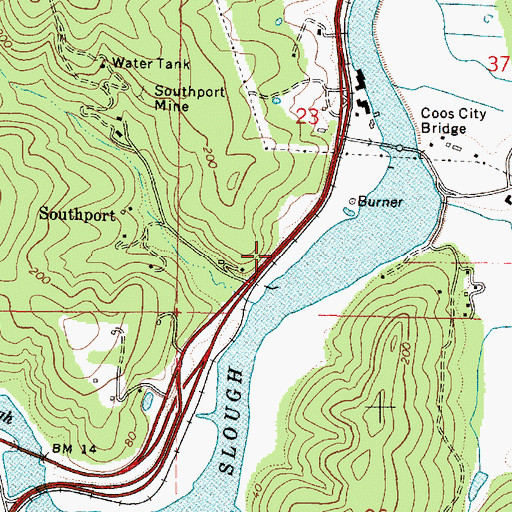 Topographic Map of Inlet (historical), OR