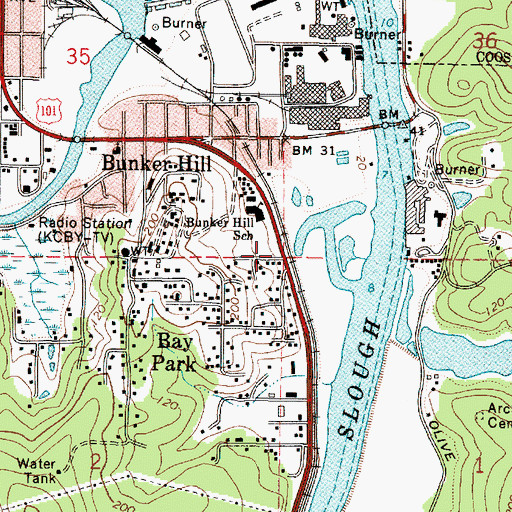Topographic Map of Mill Spur (historical), OR