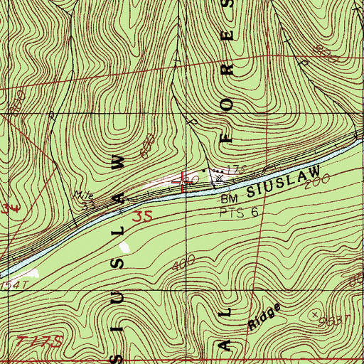 Topographic Map of A G Spence (historical), OR