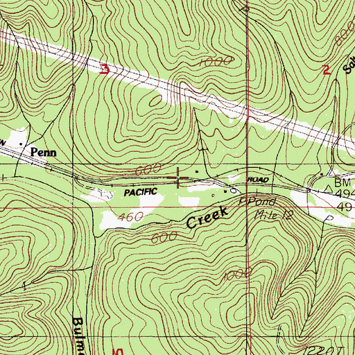Topographic Map of Blencoe (historical), OR