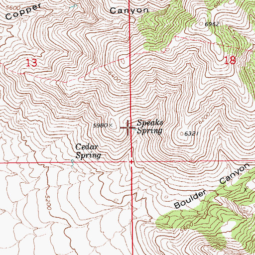 Topographic Map of Speaks Spring, AZ