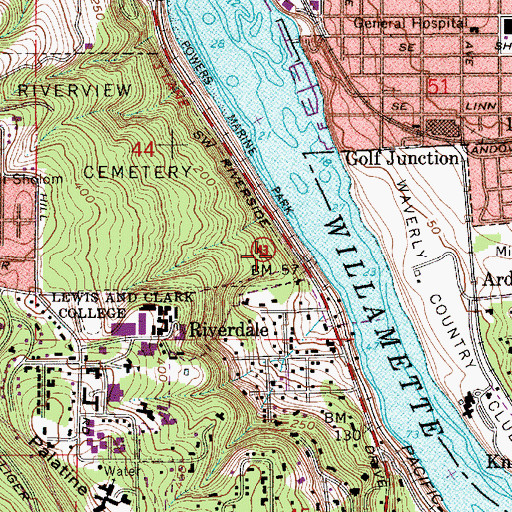 Topographic Map of Ewahwe (historical), OR