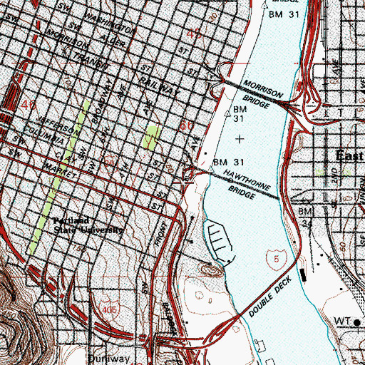 Topographic Map of Jefferson Street Depot (historical), OR