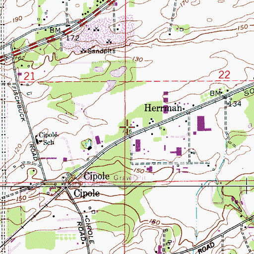 Topographic Map of Gore (historical), OR
