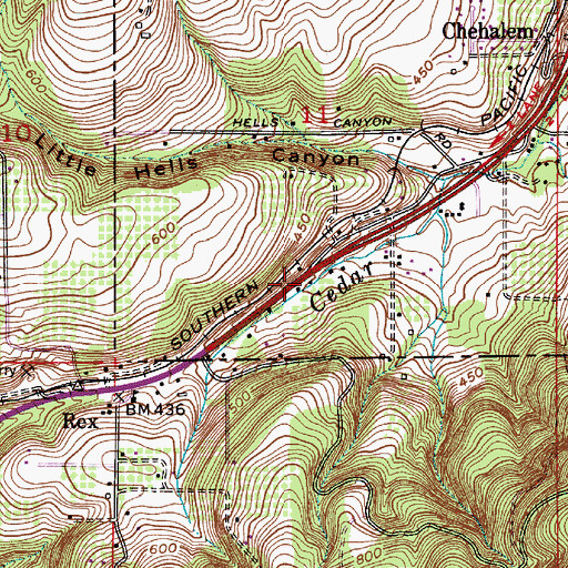 Topographic Map of Spauldings Spur (historical), OR